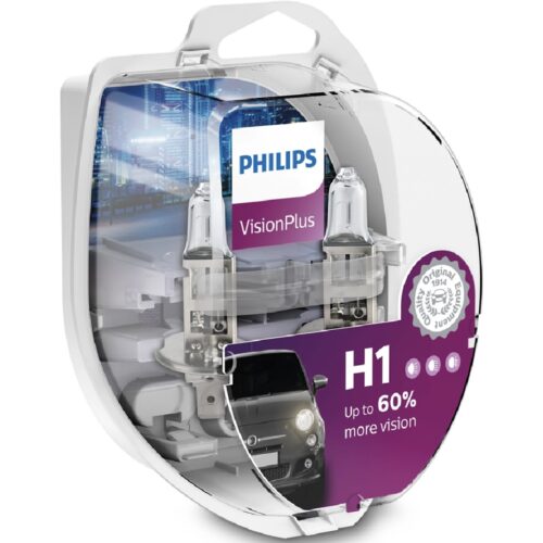 PHILIPS Żarówki halogenowe H1 VisionPlus +60% 12V 55W 2szt