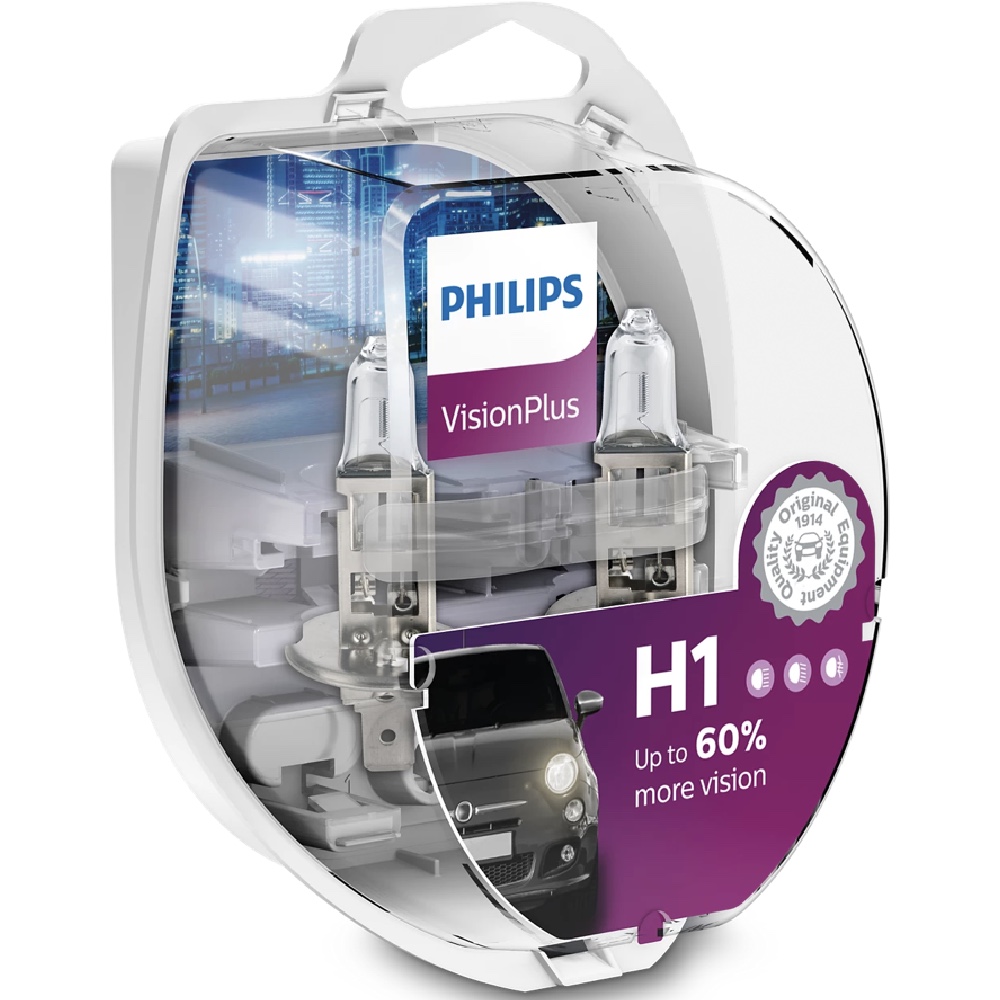Alti Group PHILIPS Żarówki halogenowe H1 VisionPlus +60% 12V 55W 2szt