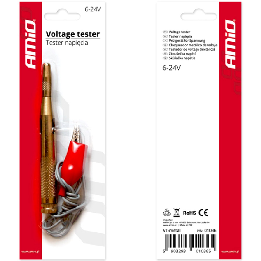 Alti Group AMIO Próbnik tester napięcia metalowy igła 6-24V