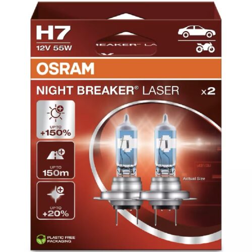 OSRAM H7 Night Breaker Laser +150% 12V 55W Żarówki halogenowe 2szt.