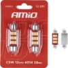 AMIO Żarówki LED CANBUS C3W C5W C10W 39mm 12SMD 4014 Festoon Białe 12V 24V 2szt