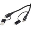 AMIO Kabel do telefonu multi USB-C / USB-C / iPhone / USB-A FullLINK 1m
