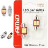 AMIO Żarówki LED CANBUS C3W C5W C10W 31mm 10xSMD 4041 Festoon 12V/24V Białe 2szt