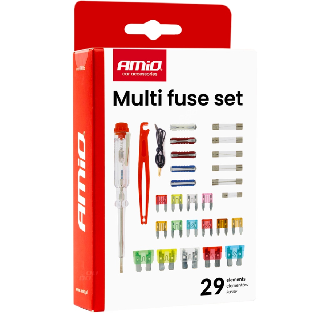 Alti Group AMIO Bezpieczniki MIX + chwytak + próbnik zestaw 29szt.