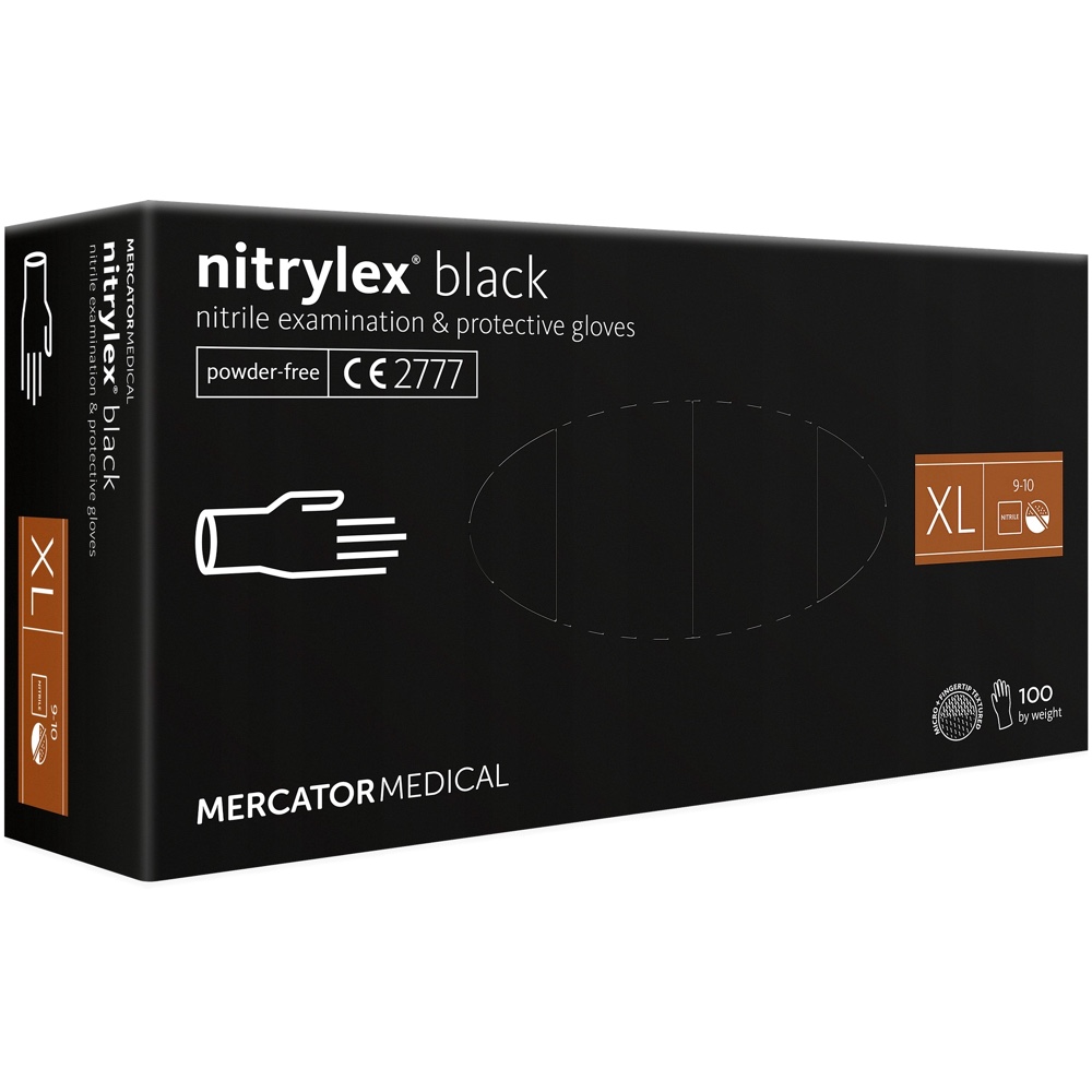 Krzysztof Gruszczyk MERCATOR Nitrylex Black "XL" Rękawice nitrylowe bezpudrowe 100 szt.