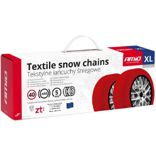 AMIO Łańcuchy śniegowe na koła tekstylne XL 2szt.