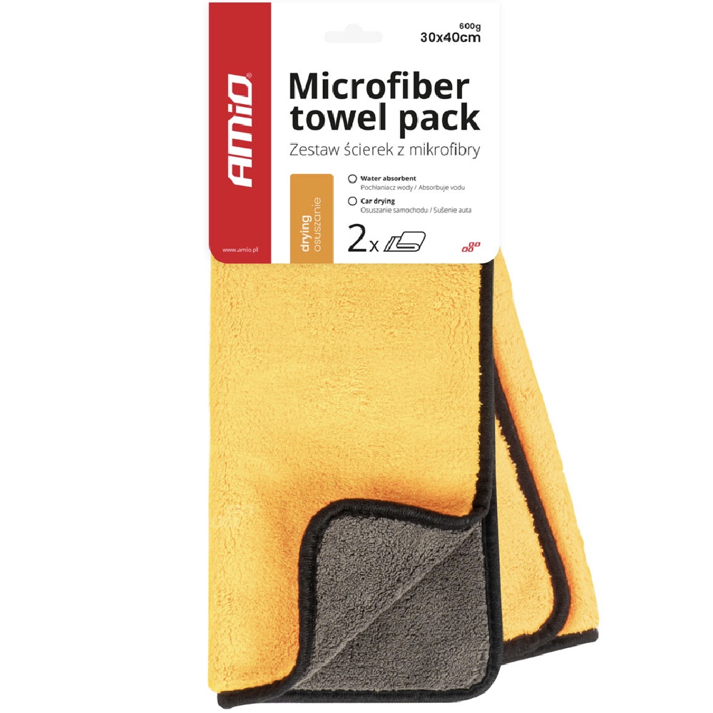 Krzysztof Gruszczyk AMIO Mikrofibra 30x40cm 600gsm 2szt. Ściereczki z grubej mikrofibry