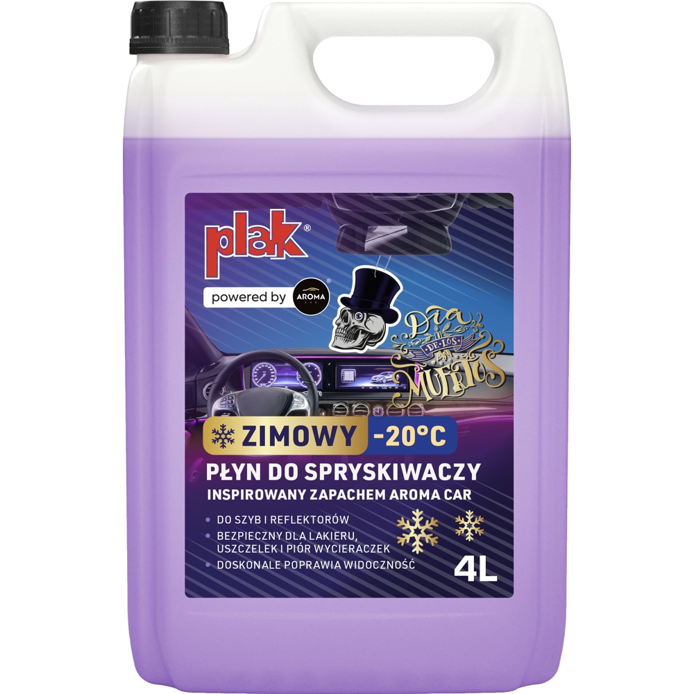 Krzysztof Gruszczyk PLAK Płyn zimowy do spryskiwaczy 4L -20°C MUERTOS Skull In High-Hat