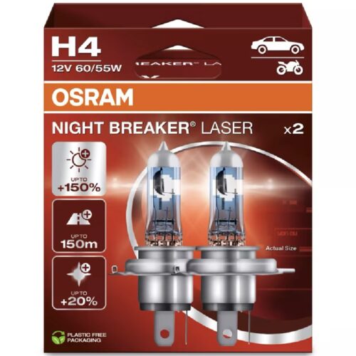 OSRAM H4 Night Breaker Laser +150% 12V 60/55W Żarówki halogenowe 2szt