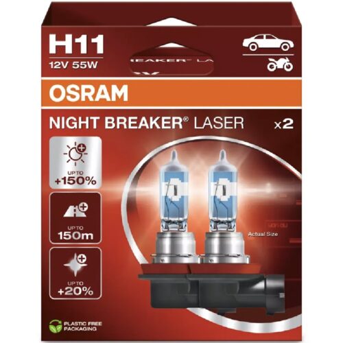 OSRAM Night Breaker Laser H11 +150% 12V 55W Żarówki halogenowe 2szt
