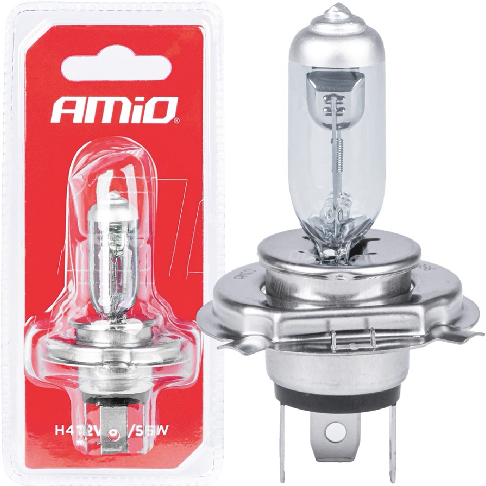 AMIO Żarówka halogenowa H4 12V 60/55W UV blister 1szt.