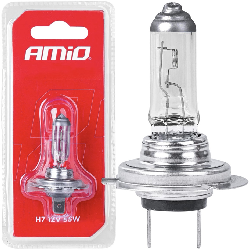AMIO Żarówka halogenowa H7 UV 12V 55W E4 blister 1szt.