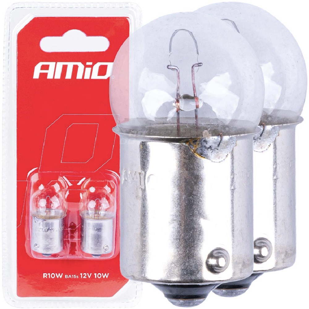 AMIO Żarówki halogenowe R10W BA15s 12V blister 2szt.
