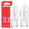 AMIO Żarówki halogenowe W5W całoszklane 12V T10 W2.1x9.5d 2szt. blister