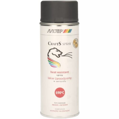 MOTIP CRAFTS Lakier temperaturowy czarny 690°C 400ml spray
