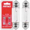 AMIO Żarówki halogenowe rurkowe C5W 36mm 12V blister 2szt.