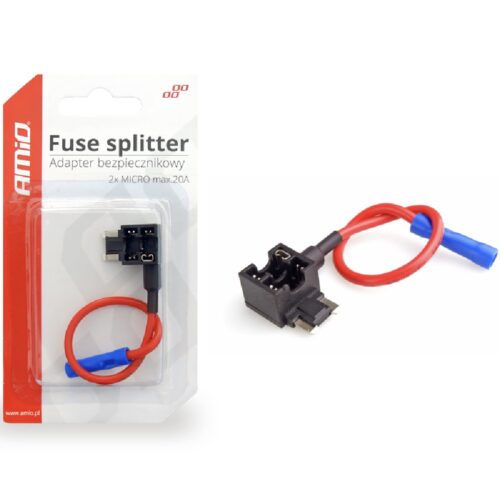 AMIO Adapter bezpiecznikowy dodatkowy bezpiecznik bajpas MICRO niski profil 20A