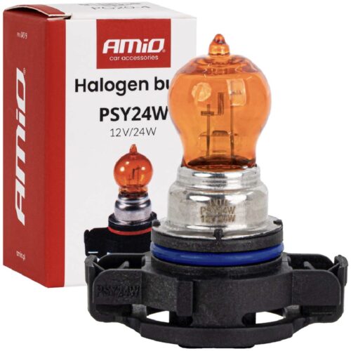 AMIO Żarówka 12V 24W PSY24W PG20-4 Pomarańczowa Amber