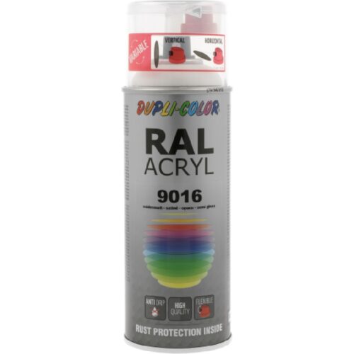 DUPLI-COLOR Lakier akrylowy RAL 9016 półmat 400ml spray