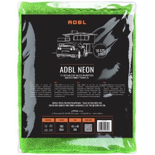 ADBL NEON Mikrofibry bezszwowe 40gsm 40x40cm 10szt