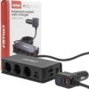 AMIO Trójnik gniazda zapalniczki 148W 3xUSB-A USB-C