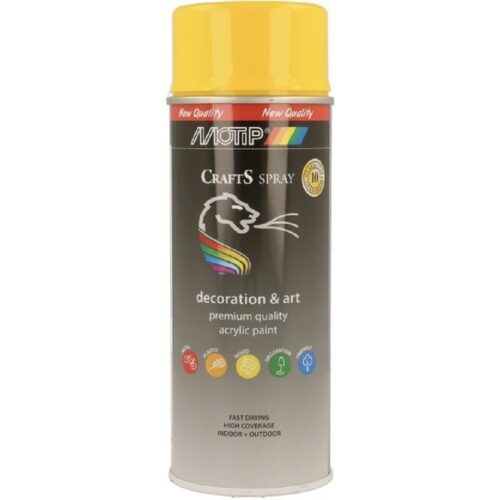 MOTIP Crafts Lakier akrylowy RAL 1021 żółty 400ml spray